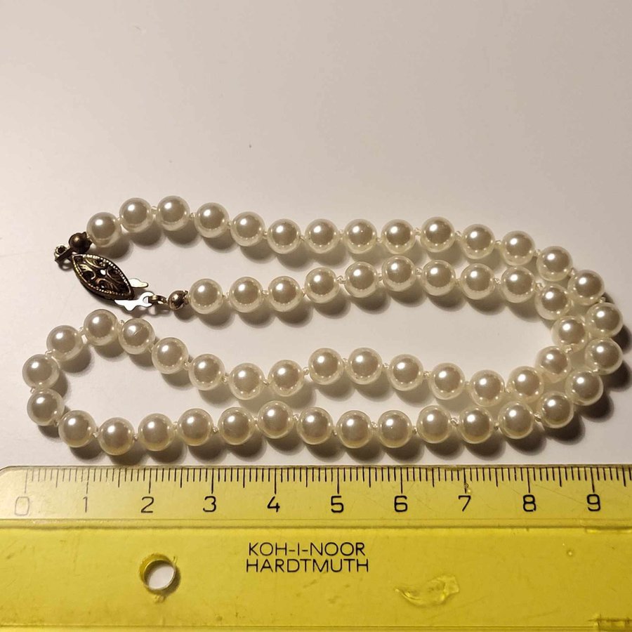 Fint halsband oäkta pärlor, 6 mm, 40 cm