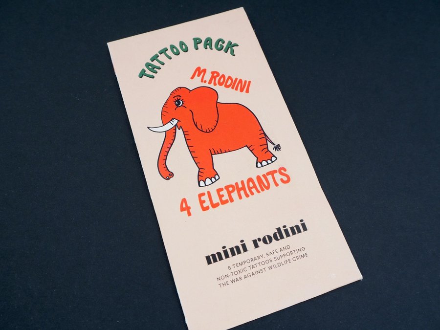 Mini Rodini Tatueringar Elefant 4 st non-toxic