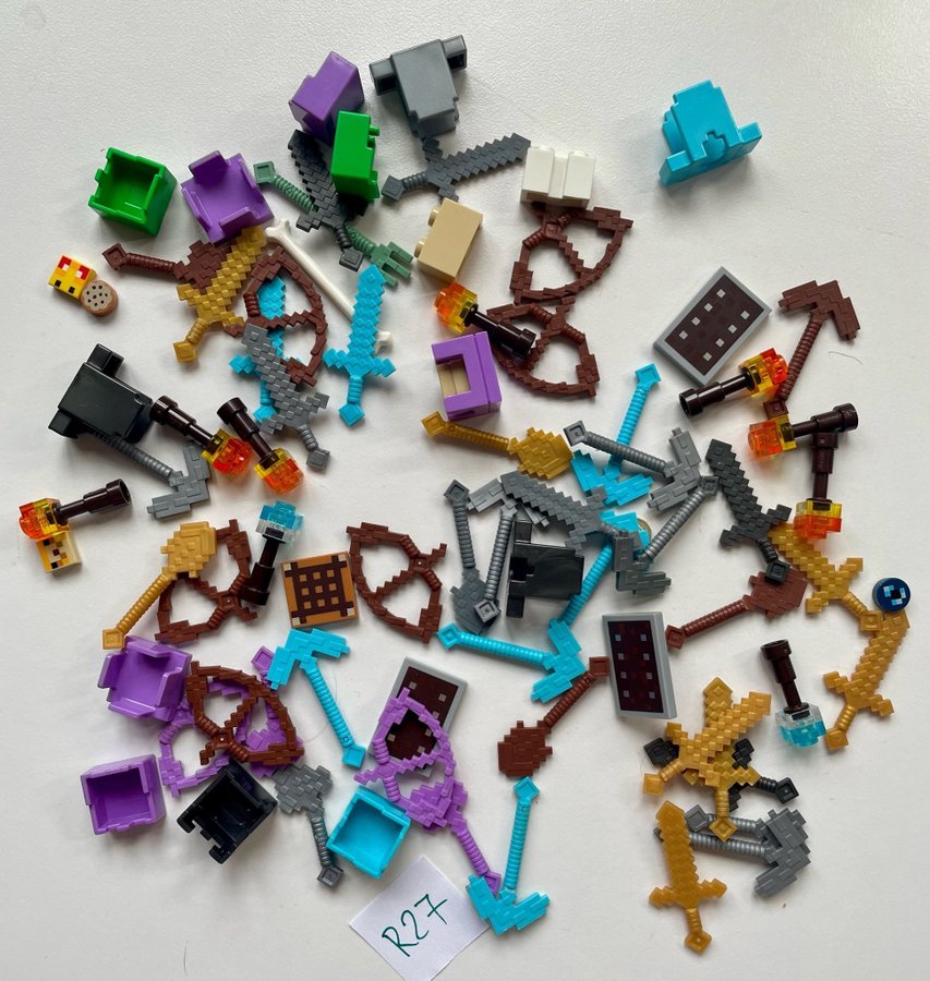 #R27 ÄKTA LEGO Minecraft vapen mm gubbar minifigurer