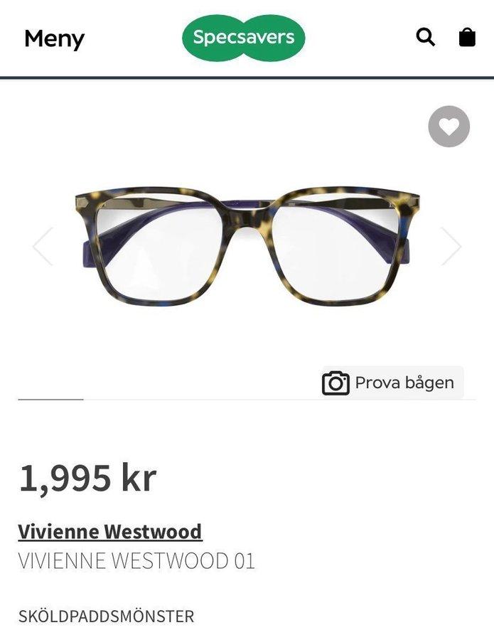 Vivienne Westwood lyxiga Glasögonbågar exklusiv design Tortoise blålila Fyrkant