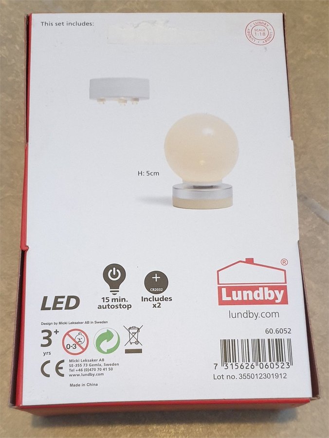 Lundby Spotlight + golvlampa (batteri, LED-belysning) - NY OÖPPNAD