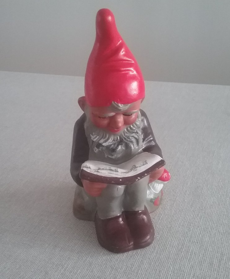 Läsande Tomte Heissner Jultomte tysk Tomte med bok Tomte som läser