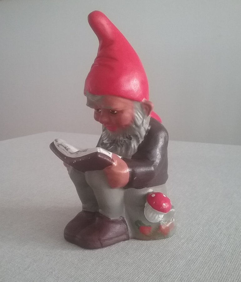 Läsande Tomte Heissner Jultomte tysk Tomte med bok Tomte som läser