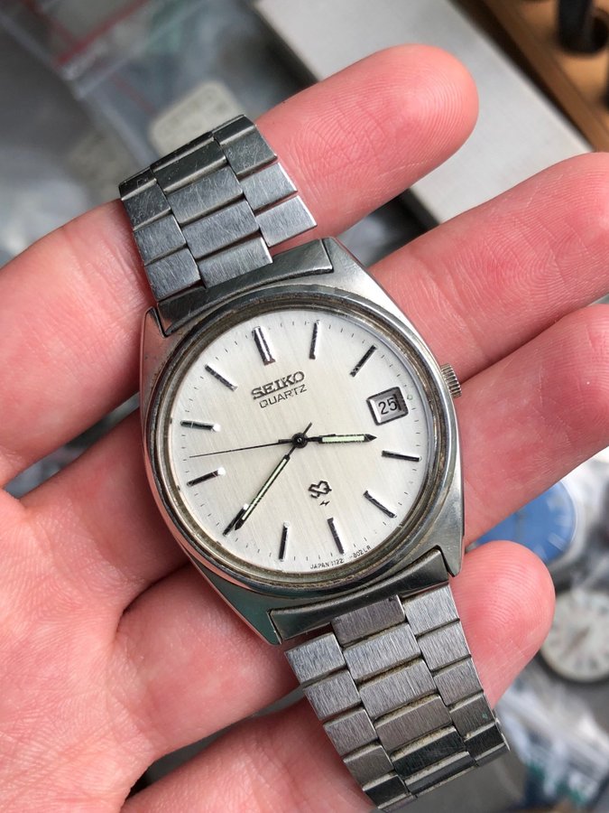 Seiko Quartz SQ 7112-8010-P stål 34.5mm