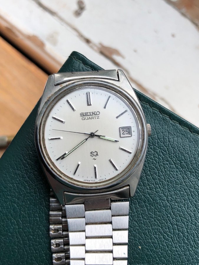 Seiko Quartz SQ 7112-8010-P stål 34.5mm