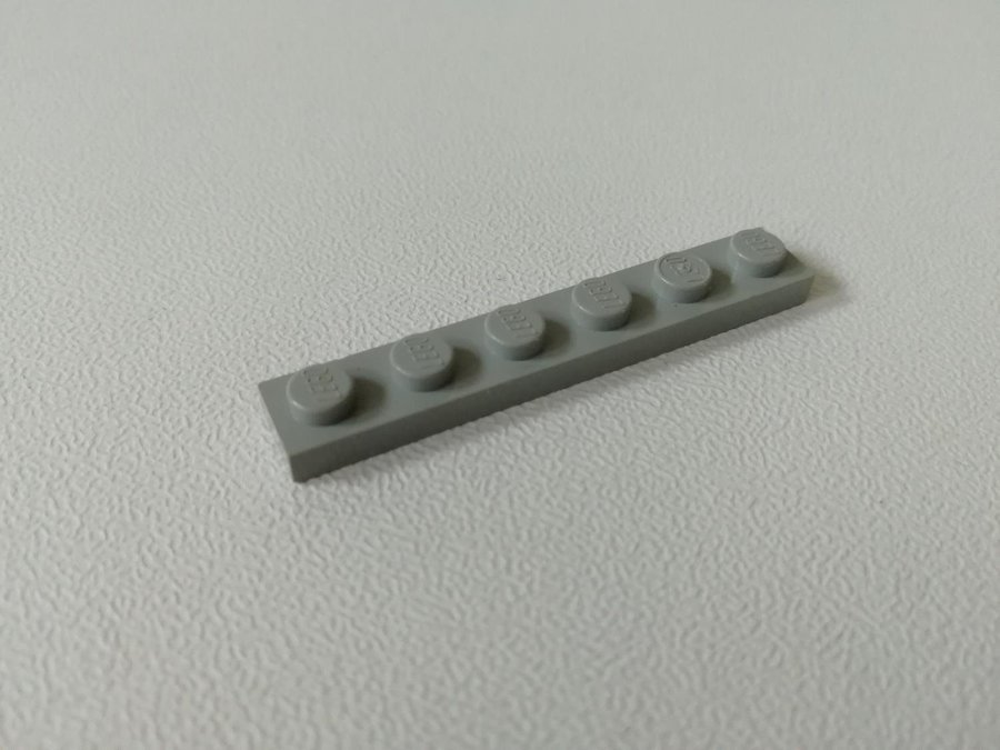 Lego - plate - platt - bas - 1x6 - part 3666 - ljusgrå (old light gray)