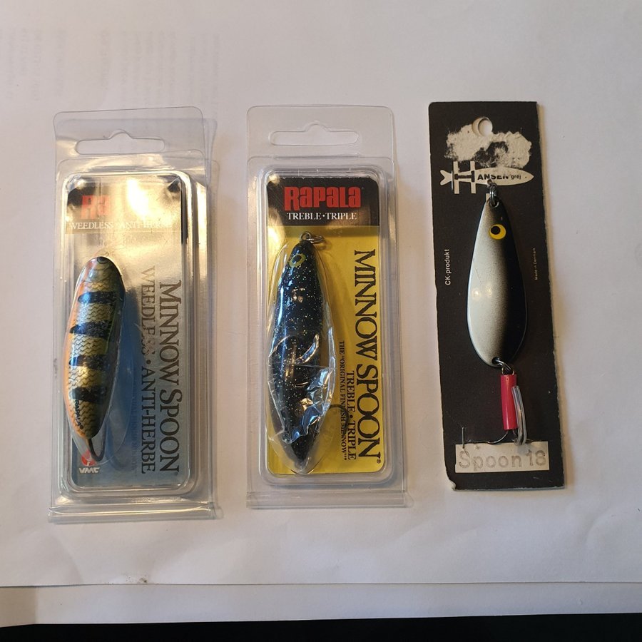 Rapala Minnow spoon x 2 Hansen grej spoon 18