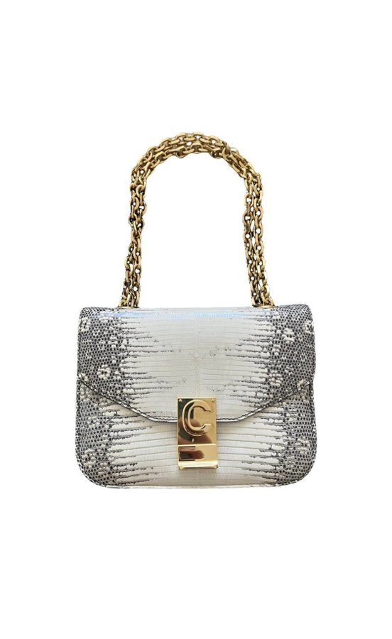 CELINE C Bag Lizard Handbag U-CE-1159