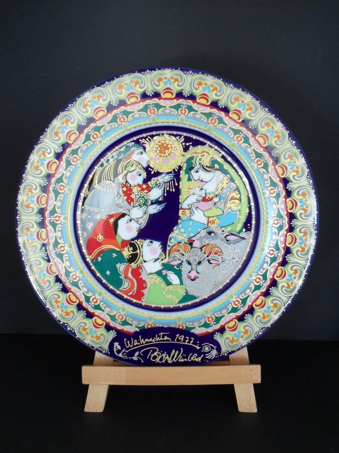 Rosenthal jultallrik Weihnachtsteller Christmas plate 1977 Bjørn Wiinblad