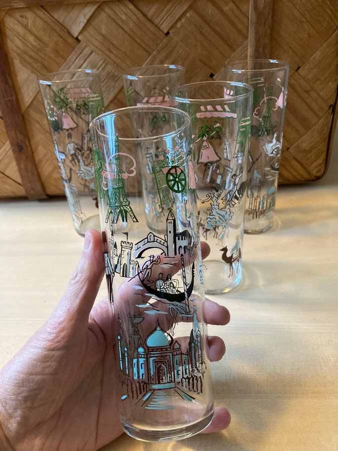 5 jättefina coola glas highball longdrink grogglas long drink retro 60-talet?