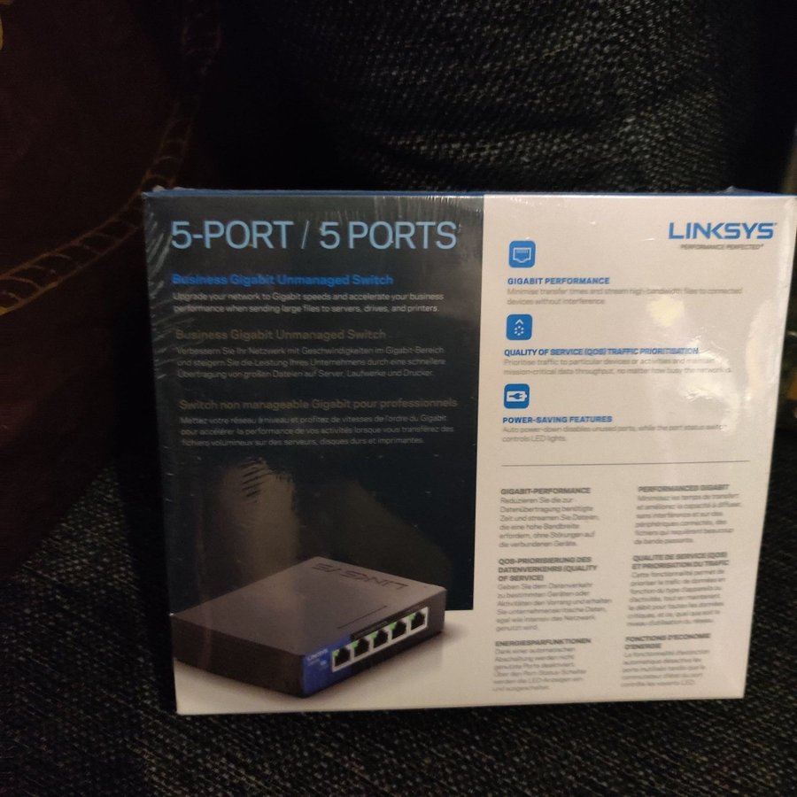 Linksys 5-Port Gigabit Unmanaged Switch Helt ny Inplastad