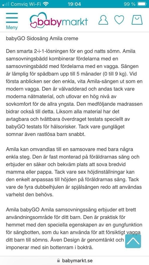 babyGO Amila samsovsäng!