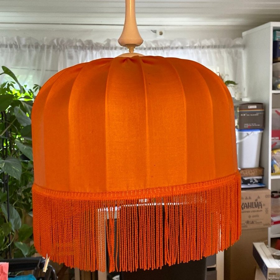 Orange lampskärm med fransar Retro / vintage