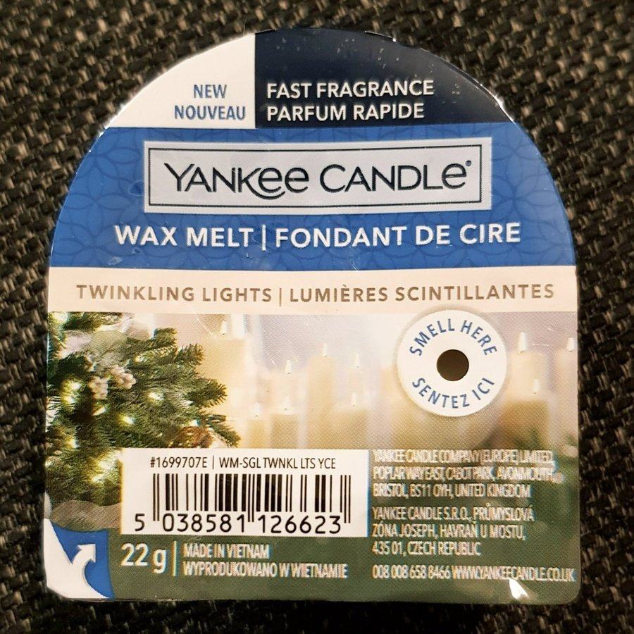 Yankee Candle vaxkaka "Twinkling Lights", JUL, Billig frakt.