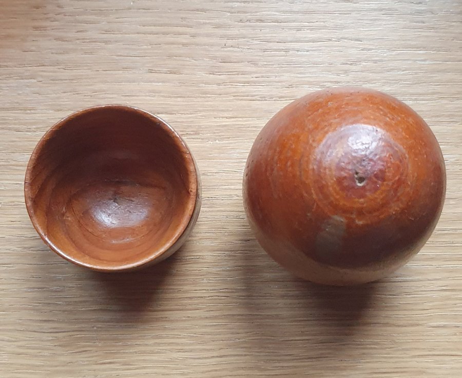 Retro / Vintage: Äggkopp + träägg i Teak