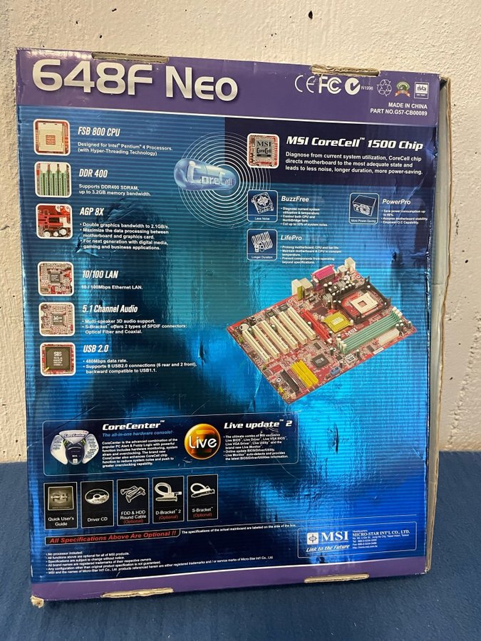 Intel MSI 648F Neo Moderkort - OANVÄND