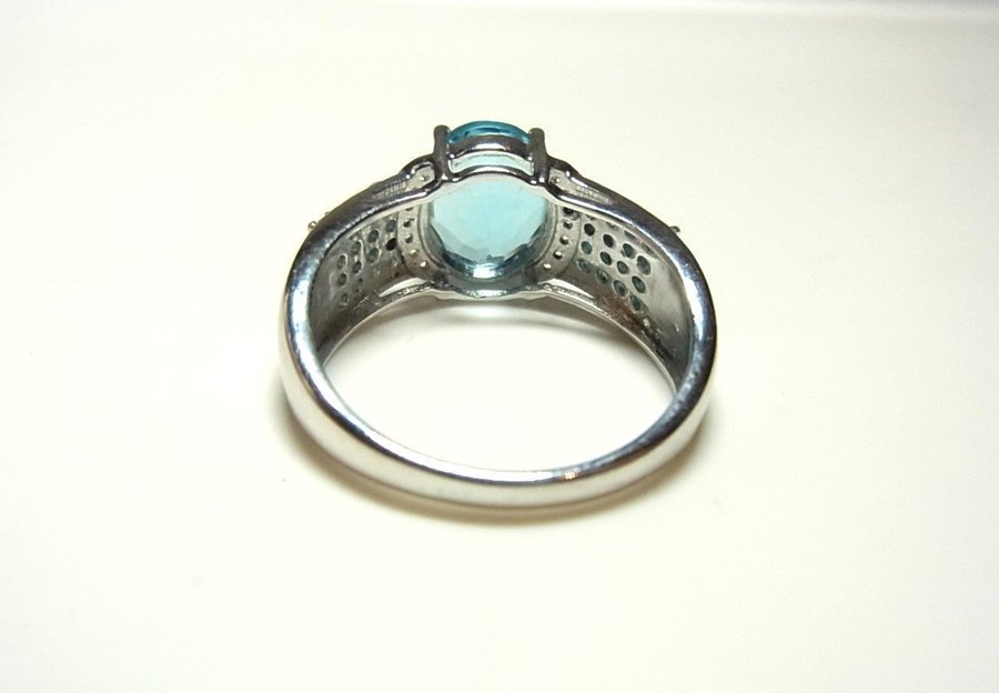 DESIGNER BLÅ TOPAZ RING topaser 4,5 ct. / BLAUTOPAS RING Topase 4,5 ct.