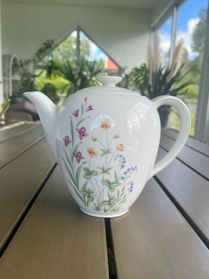 Rörstrand Vår kaffekanna svensk porslin 1960-talet vårblommor