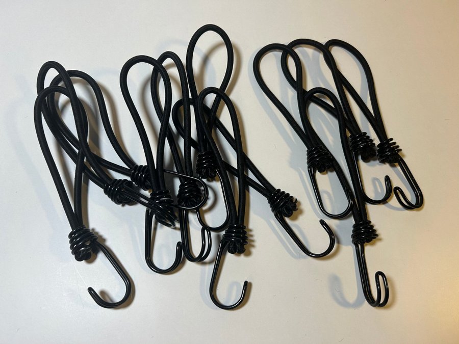 BID! Bungee Cords with Hooks, Pack of 12, Expander with Hooks, 20 cm! New!