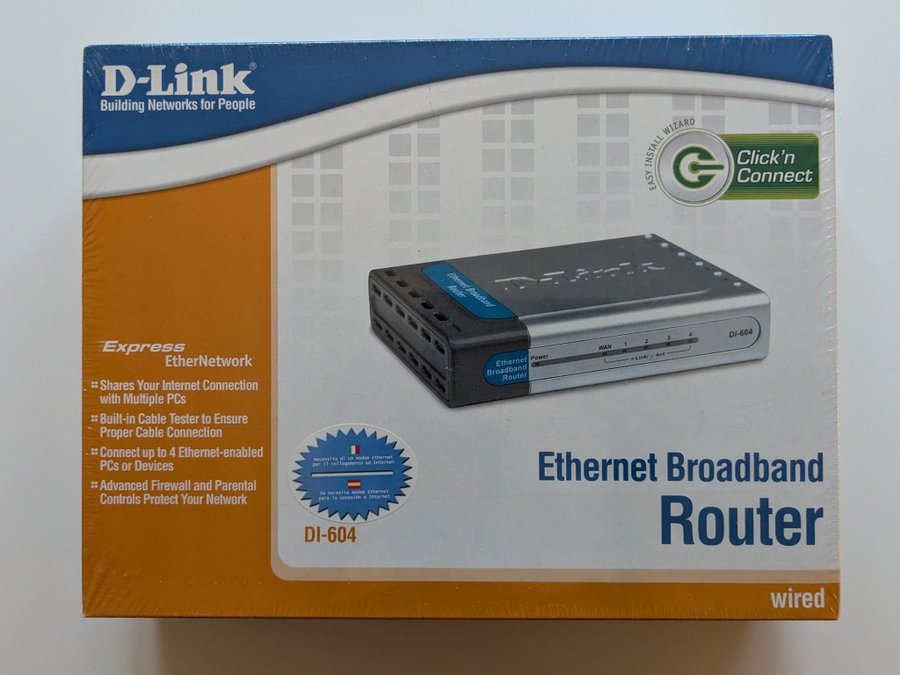 D-Link DI-604 4-Port 10/100 Trådad Router [NY]