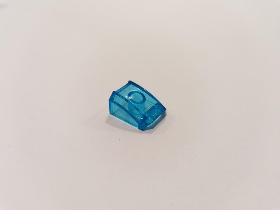 Lego - transparent - slope - 2x2 - part 30602 - blå (trans light blue)