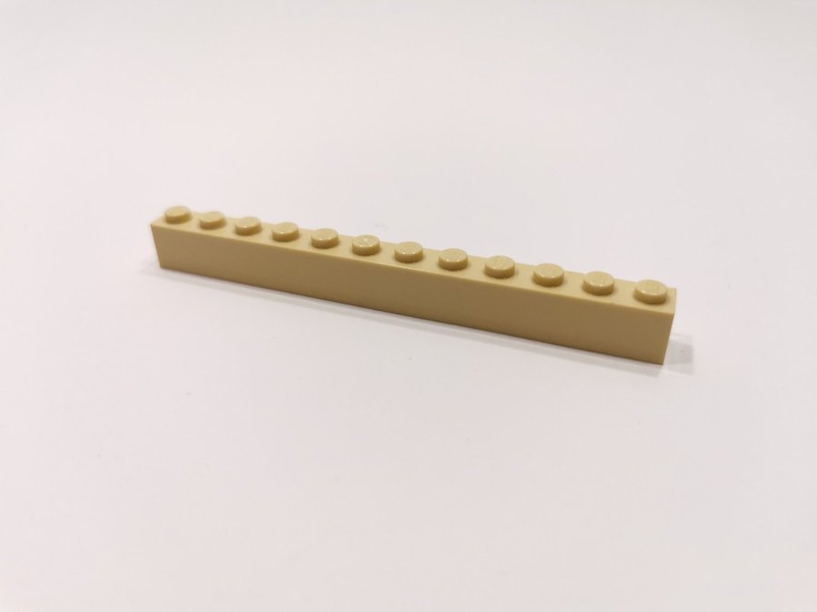 Lego - brick - bas - 1x12 - part 6112 - ljus biege (tan)