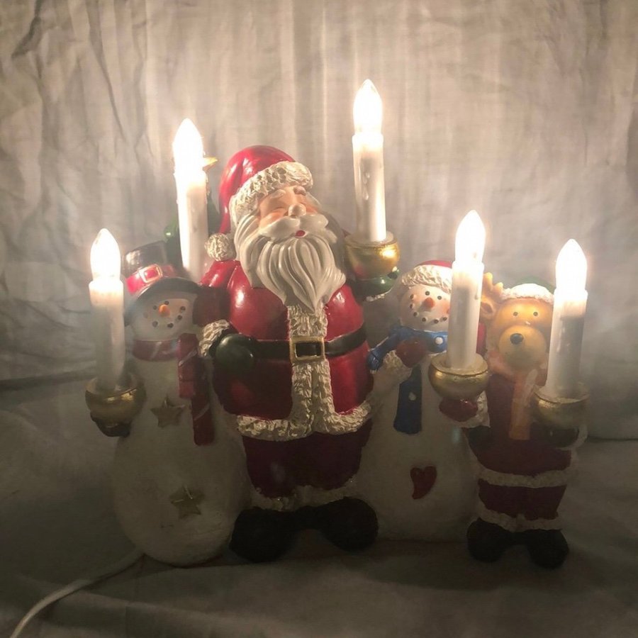 Adventsljusstake med tomte, snögubbe och ren Star trading