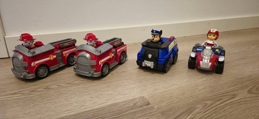 Paw Patrol Leksaksfordon - Brandbil, Polisbil  fyrhjuling