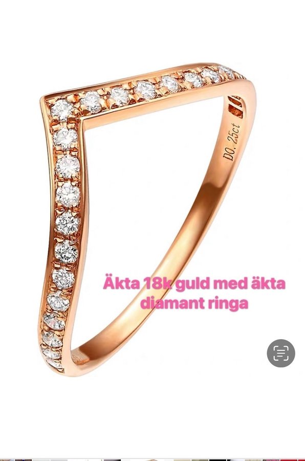 Äkta 18k guld medäkta diamanter ringar