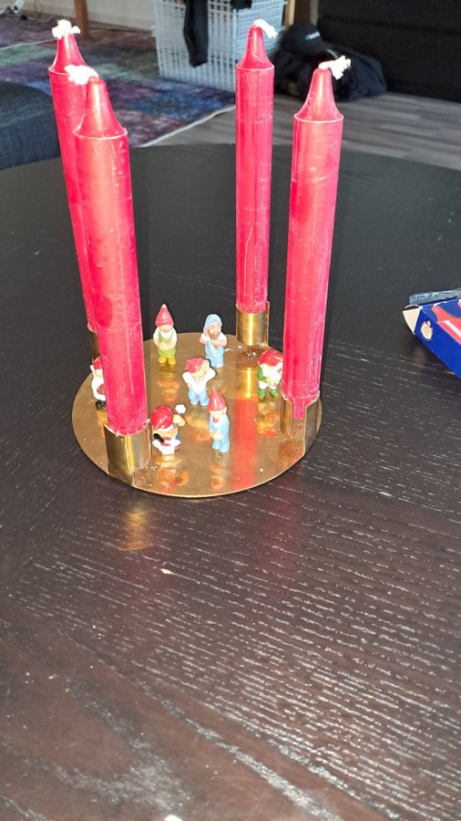 Adventsljusstake advent jul ljusstake tomte jultomtee