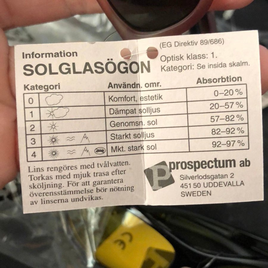 3 par solglasögon Prospectum