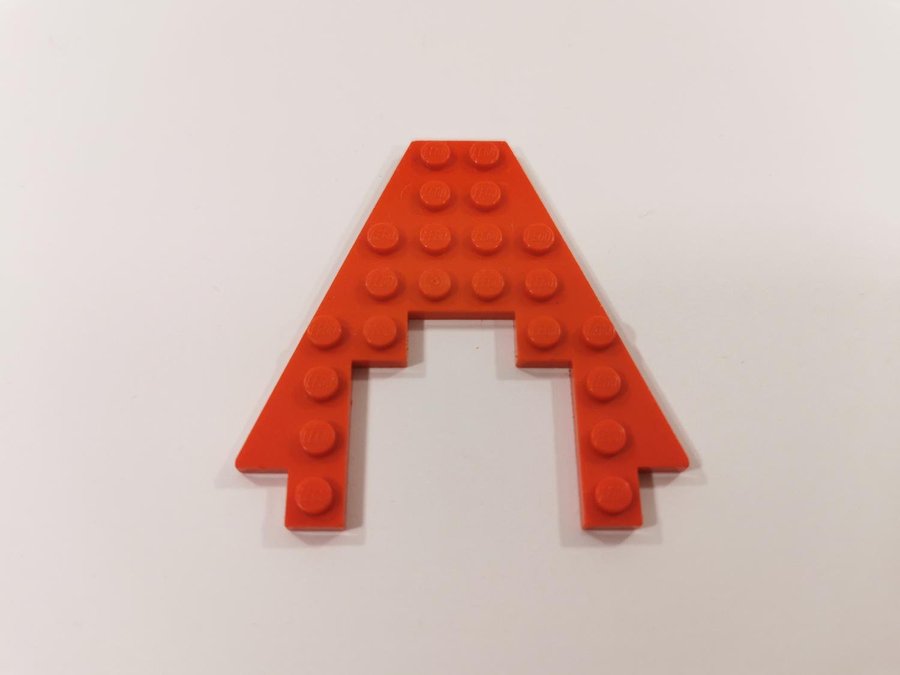 Lego - vinge - wedge - plate - front - 8x8 - part 6104 - röd