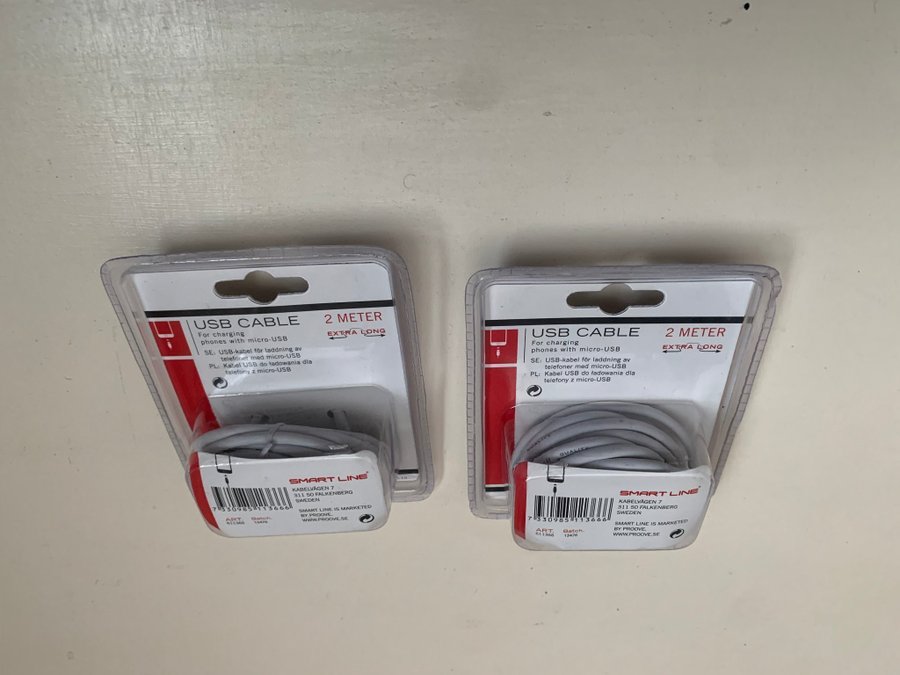 2/ST :2m Smart Line USB Kabel för Samsung Galaxy S5 Laddare - Micro-USB 3.0