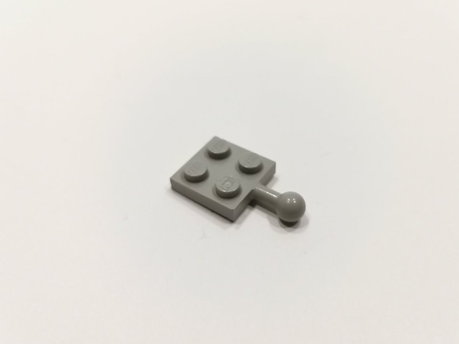 Lego - plate - koppling - 2x2 - part 3729 - ljusgrå (old light gray)