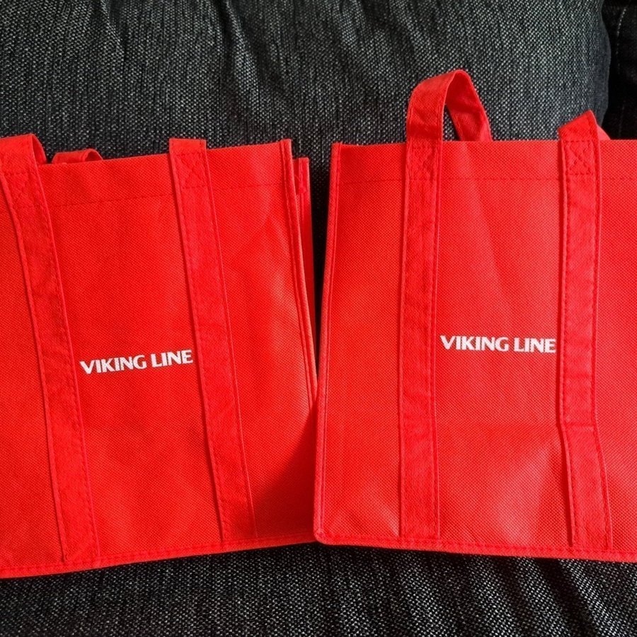 2st Viking Line vinbag, väska, kasse med plats för 6st vinflaskor i varje