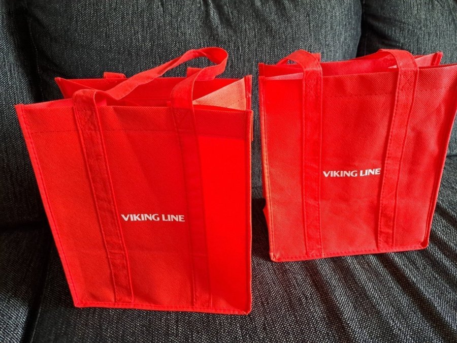 2st Viking Line vinbag, väska, kasse med plats för 6st vinflaskor i varje