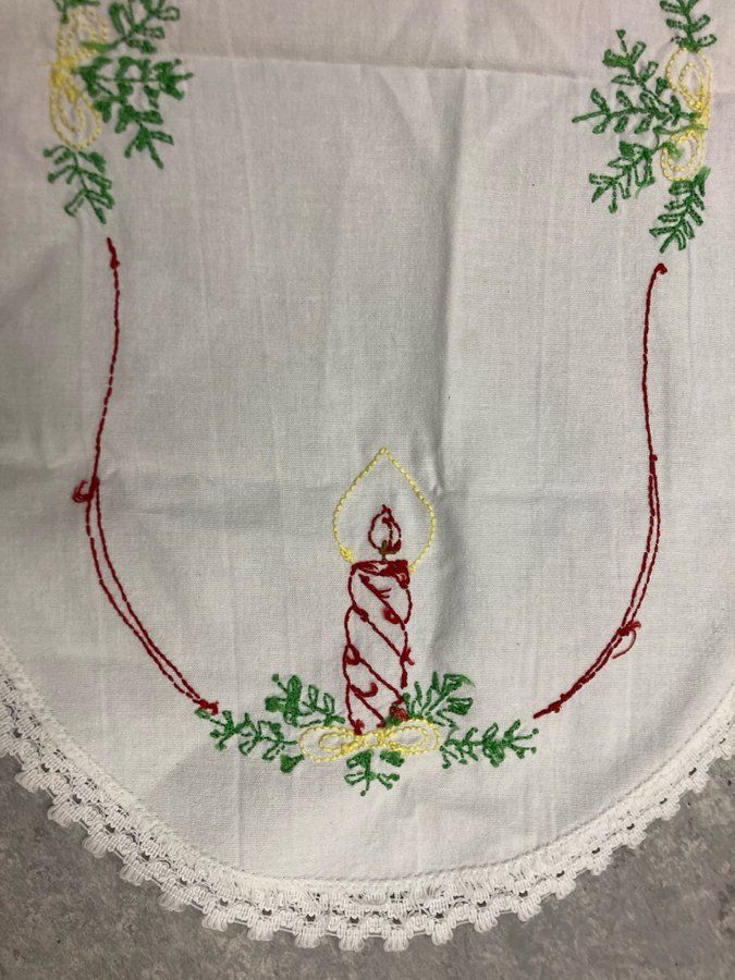 Retro broderad Julduk duk jul 32x52 cm