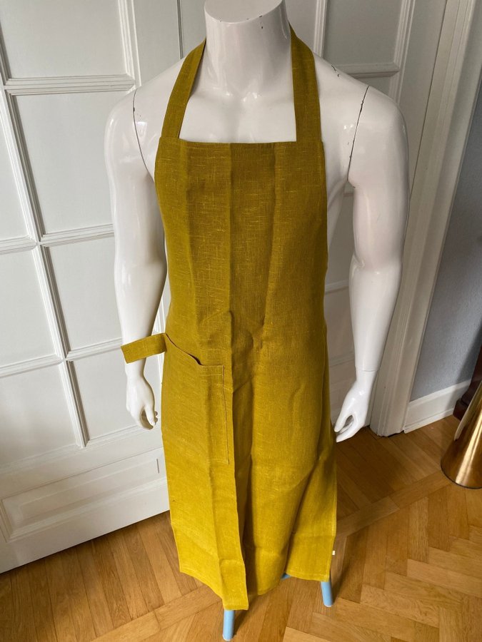 NYTT Linneförkläde Lovely Linen - senapsgult