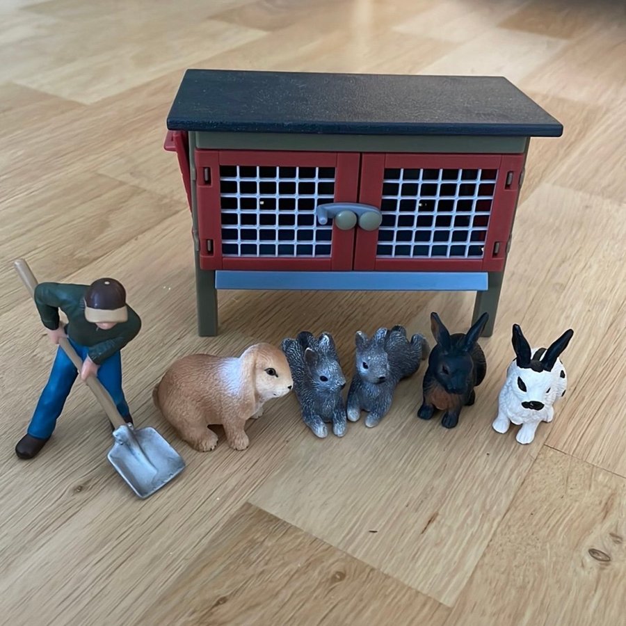 Schleich Kaninbur med kaniner och bonde