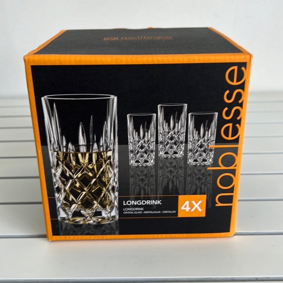 4 Noblesse Crystal Long Drink Glasses