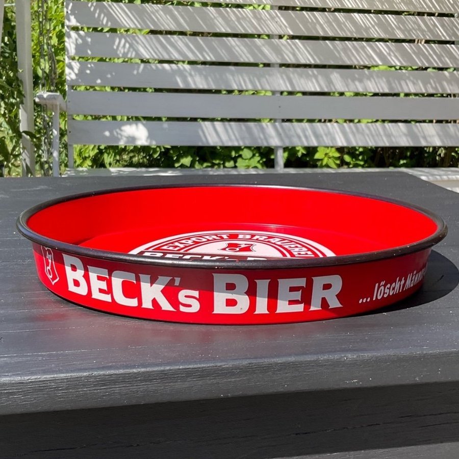 Beck's Bier plåtbricka vintage/retro