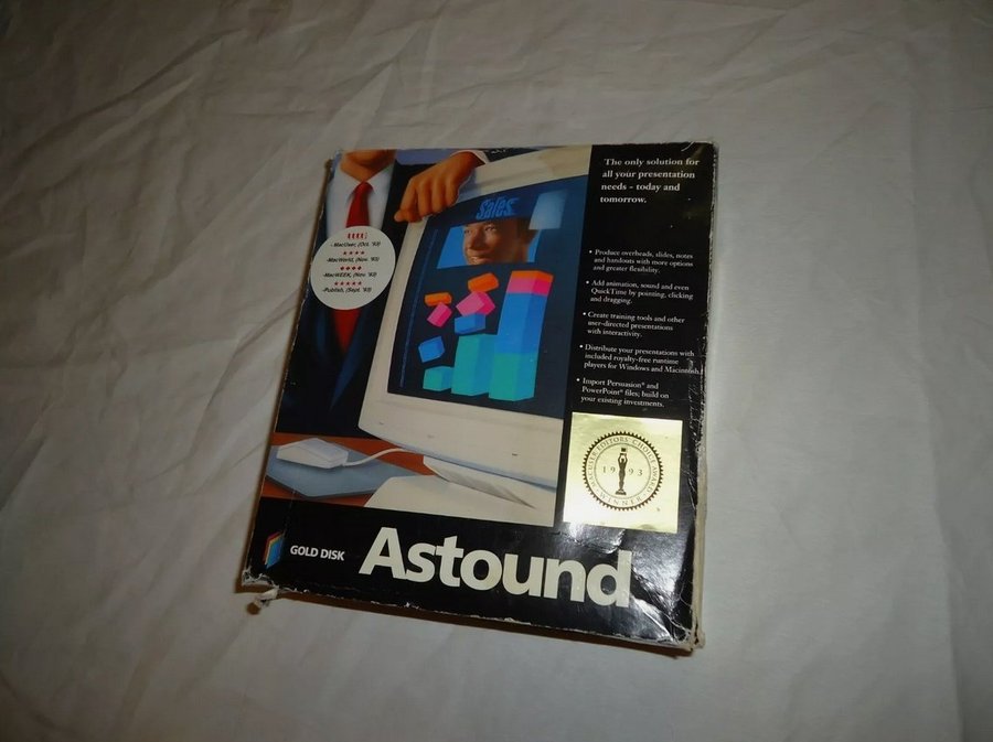 Astound Multimedia Presentation Software 1993 Macintosh nya oöppnade disketter