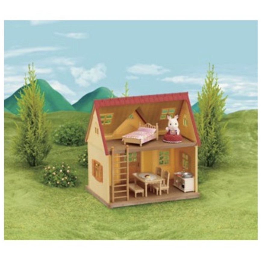 Sylvanian Families - Hus med möbler/ mysiga stugan startset Äldre version 