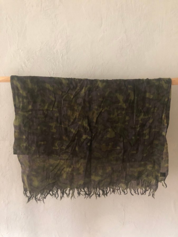 Vintage Dries Van Noten cashmere camouflage sjal/halsduk