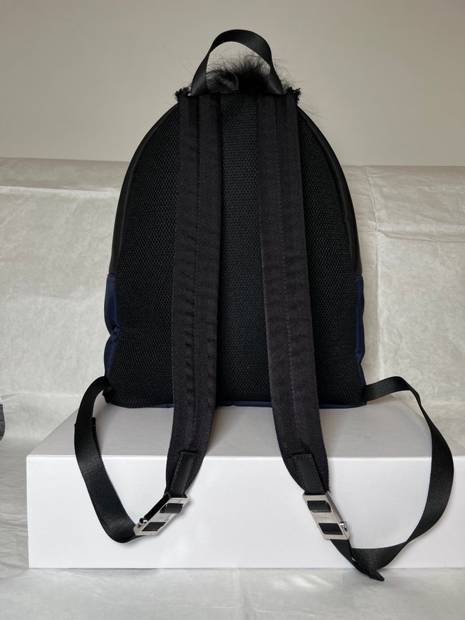 FENDI Blue Nylon Monster Backpack.