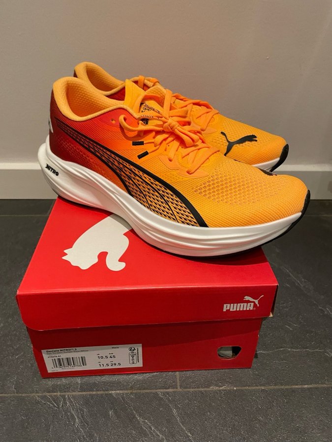 Puma Deviate Nitro 3 Løbesko - Solnedgangsglow-Hvid - Størrelse 45