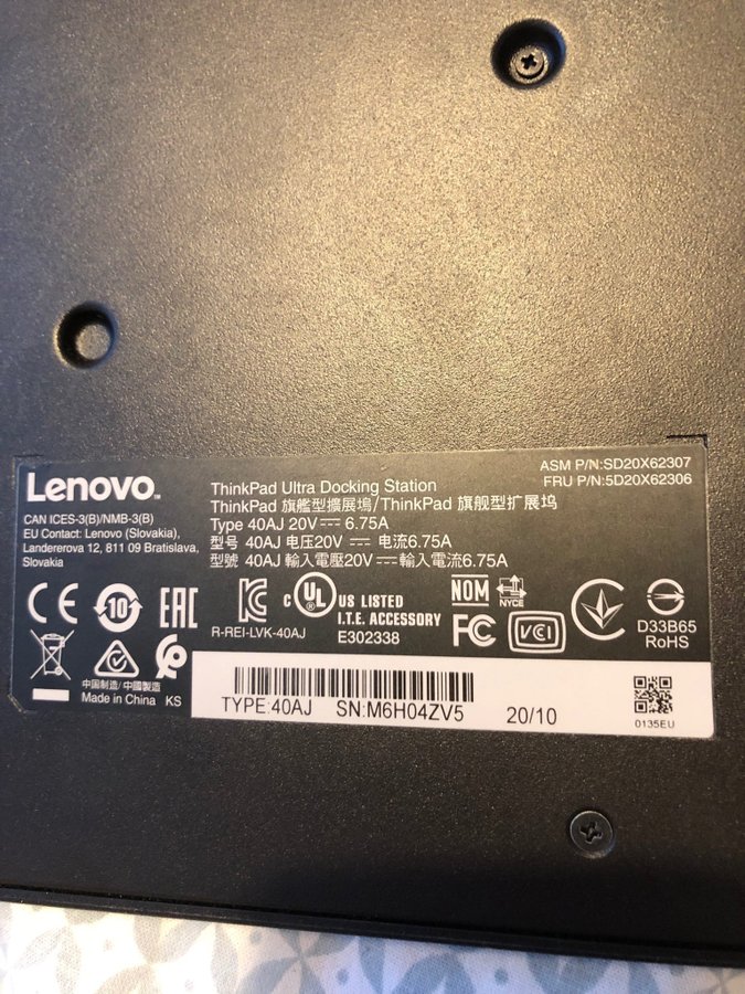 Lenovo Thinkpad Ultra dock v40AJ