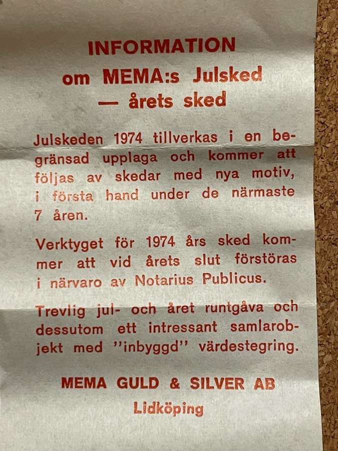 Julsked 1974 i silver