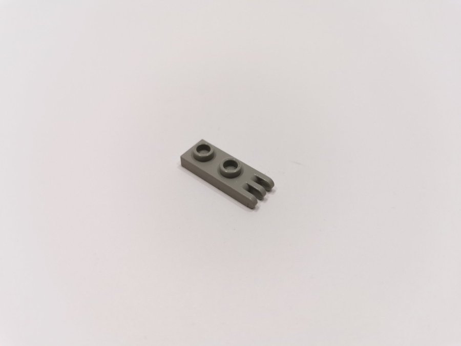 Lego - hinge - ledad - 3 fingers - 1x2 - 4275 - ljusgrå (old light gray)