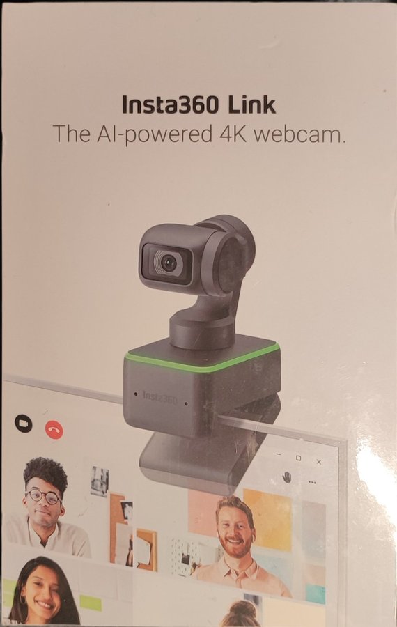 Insta360 Link 4K Webbkamera - helt ny i obruten förpackning! NYPRIS 3690KR!!